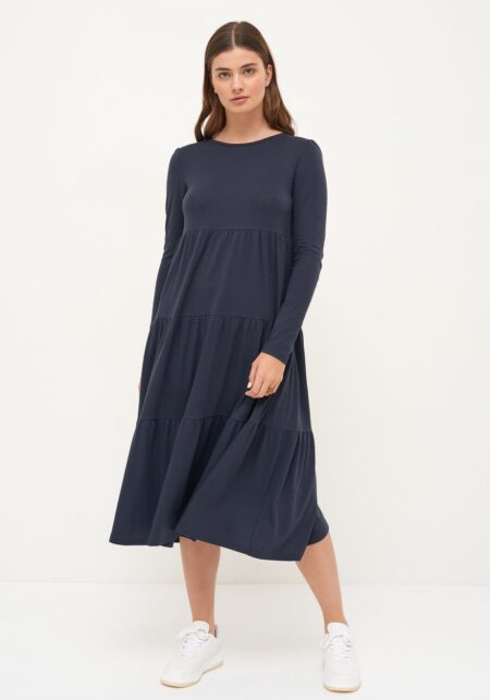 Tencel pluošto ir šukuotinės medvilnės suknelė, UT