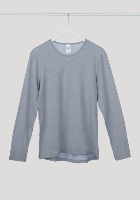 UT Merino vilnos apatiniai marškiniai vyrams, ilgomis rankovėmis, šviesiai pilka