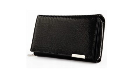 Odinė piniginė moterims, Jennifer Jones juoda blizgi